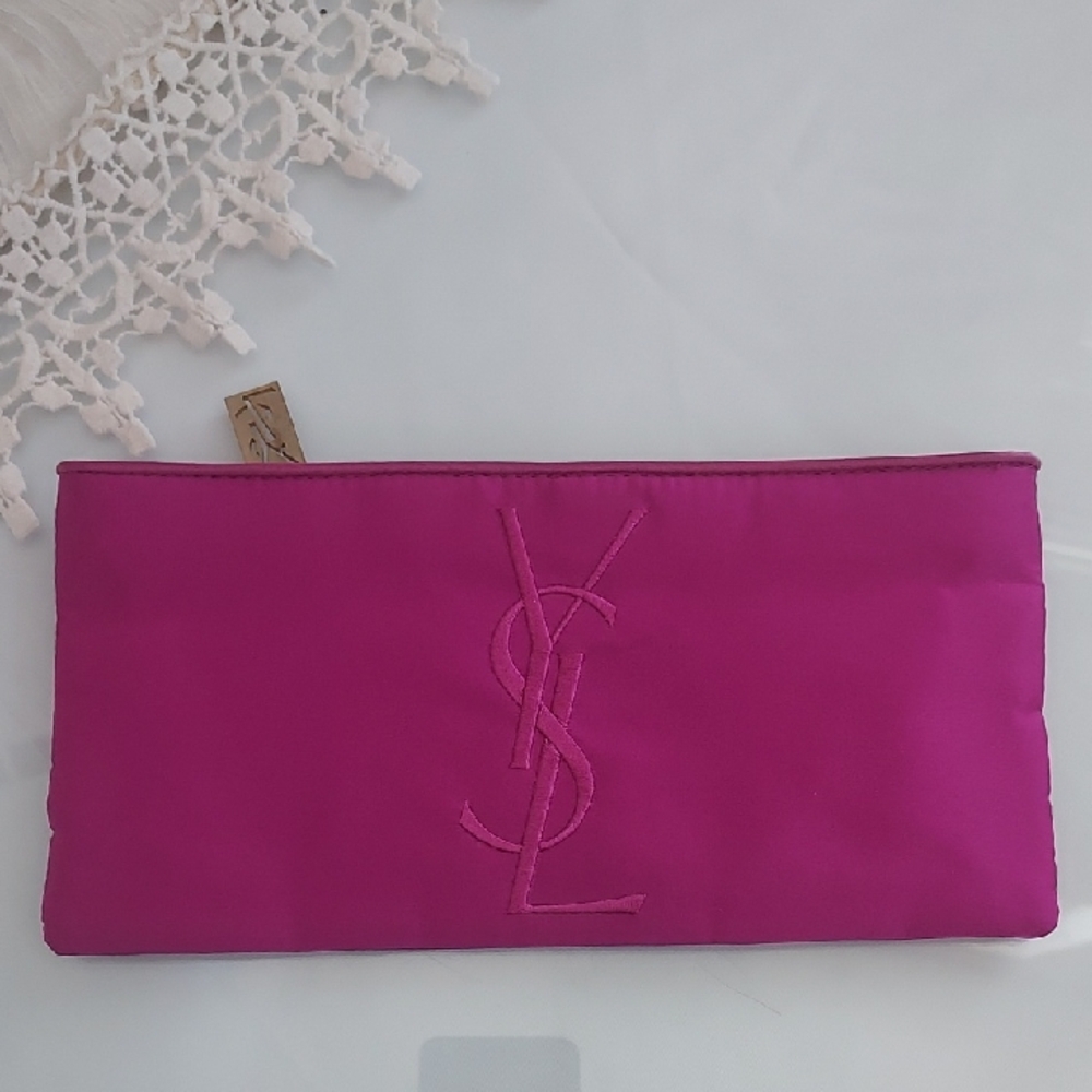 Yves Saint Laurent Pink Cosmetic Bag Sleek Design